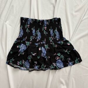 Y2K Wild Fable Black Floral Mini Skirt